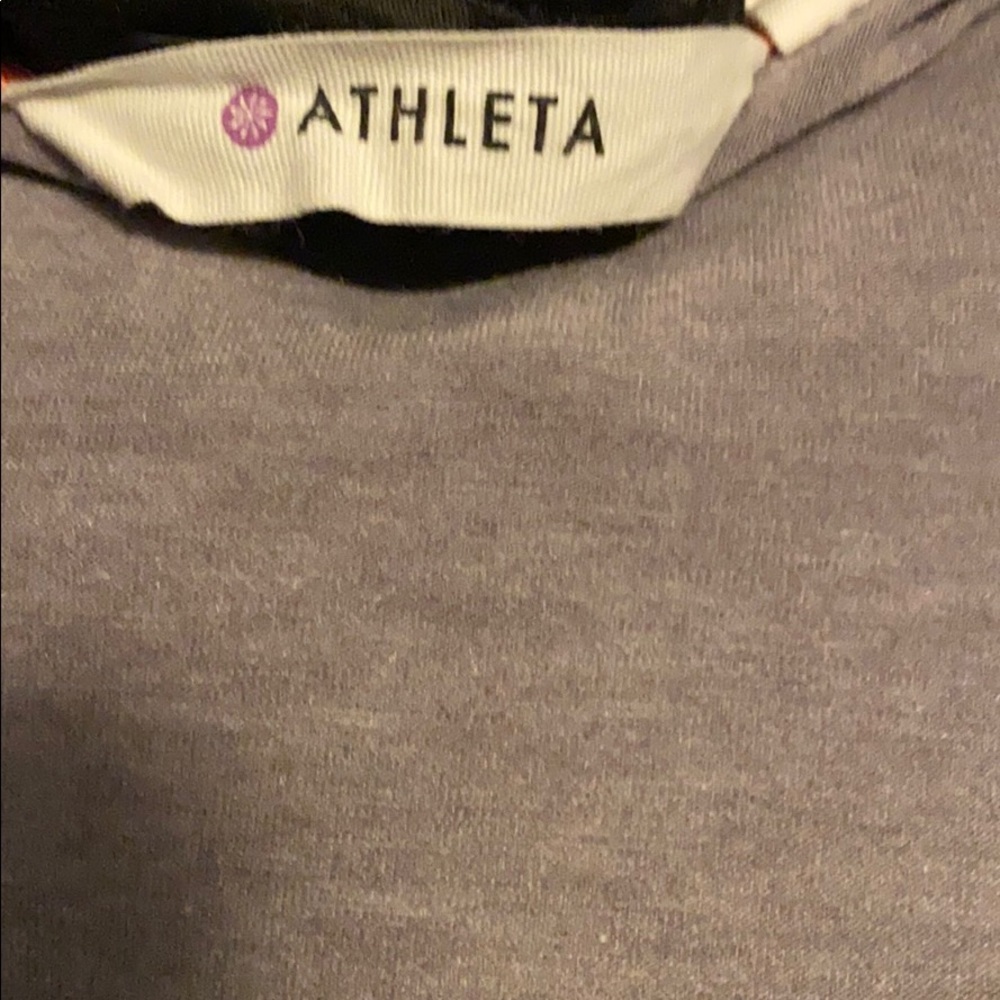 Athleta Grey V-neck ruched dress